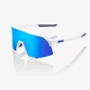 100% S3 - Matte White - HiPER Blue Multilayer Mirror Lens