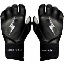 Bruce Bolt Chrome Series Long Cuff Batting Gloves White