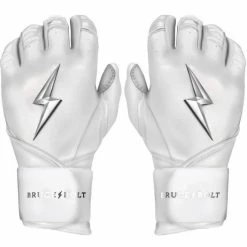 Bruce Bolt Chrome Series Long Cuff Batting Gloves White -EvoShield shop bruce bolt bruce bolt chrome series long cuff batt 4