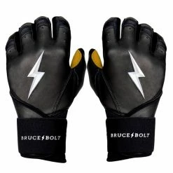 BRUCE BOLT PREMIUM PRO LONG CUFF BATTING GLOVES Black -EvoShield shop bruce bolt bruce bolt premium pro long cuff battin 9