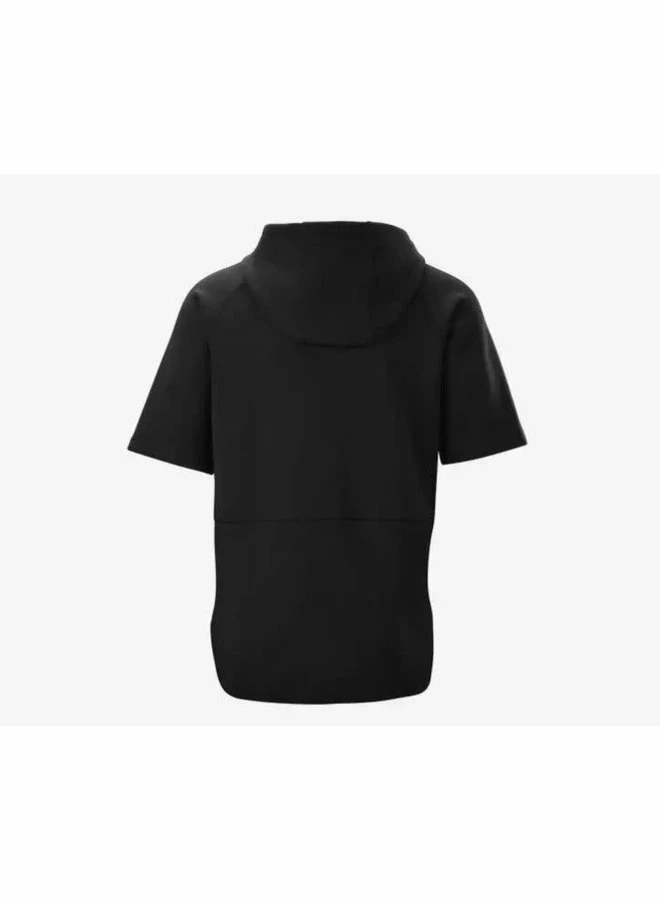 EvoShield Men's Pro Team Short Sleeve Pregame Hoodie Black 5 EvoShield Men's Pro Team Short Sleeve Pregame Hoodie Black - Image 3