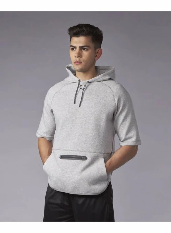 EvoShield Men's Pro Team Short Sleeve Pregame Hoodie Black 10 EvoShield Men's Pro Team Short Sleeve Pregame Hoodie Black - Image 8