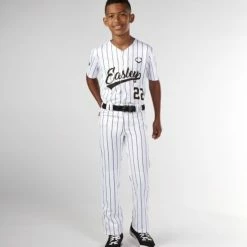 Evoshield Youth Salute White W/Black Pinstripe Pant -EvoShield shop evoshield evoshield youth salute white w black pin 2