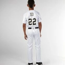Evoshield Youth Salute White W/Black Pinstripe Pant -EvoShield shop evoshield evoshield youth salute white w black pin 3