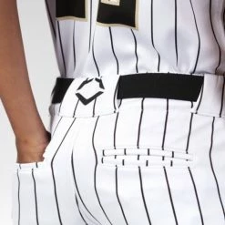 Evoshield Youth Salute White W/Black Pinstripe Pant -EvoShield shop evoshield evoshield youth salute white w black pin 7