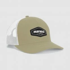 Marucci Fabric Cross Patch Trucker Hat Tan/White