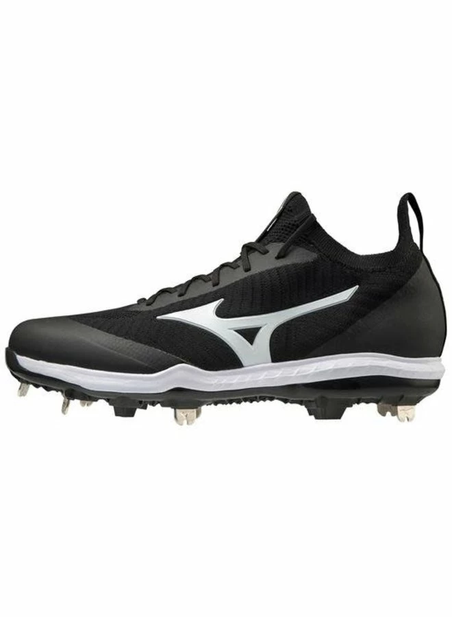 MIZUNO DOMINANT KNIT MEN’S METAL BASEBALL CLEAT - Black/White 4 MIZUNO DOMINANT KNIT MEN’S METAL BASEBALL CLEAT - Black/White - Image 2