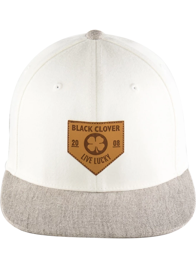 RAWLINGS BLACK CLOVER LEATHER PATCH FLAT BILL HAT 3 RAWLINGS BLACK CLOVER LEATHER PATCH FLAT BILL HAT