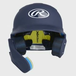 Rawlings Mach One-Tone Matte Helmet W/Adjustable Face Guard Matte Navy Jr LHB